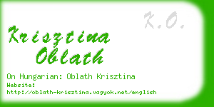 krisztina oblath business card